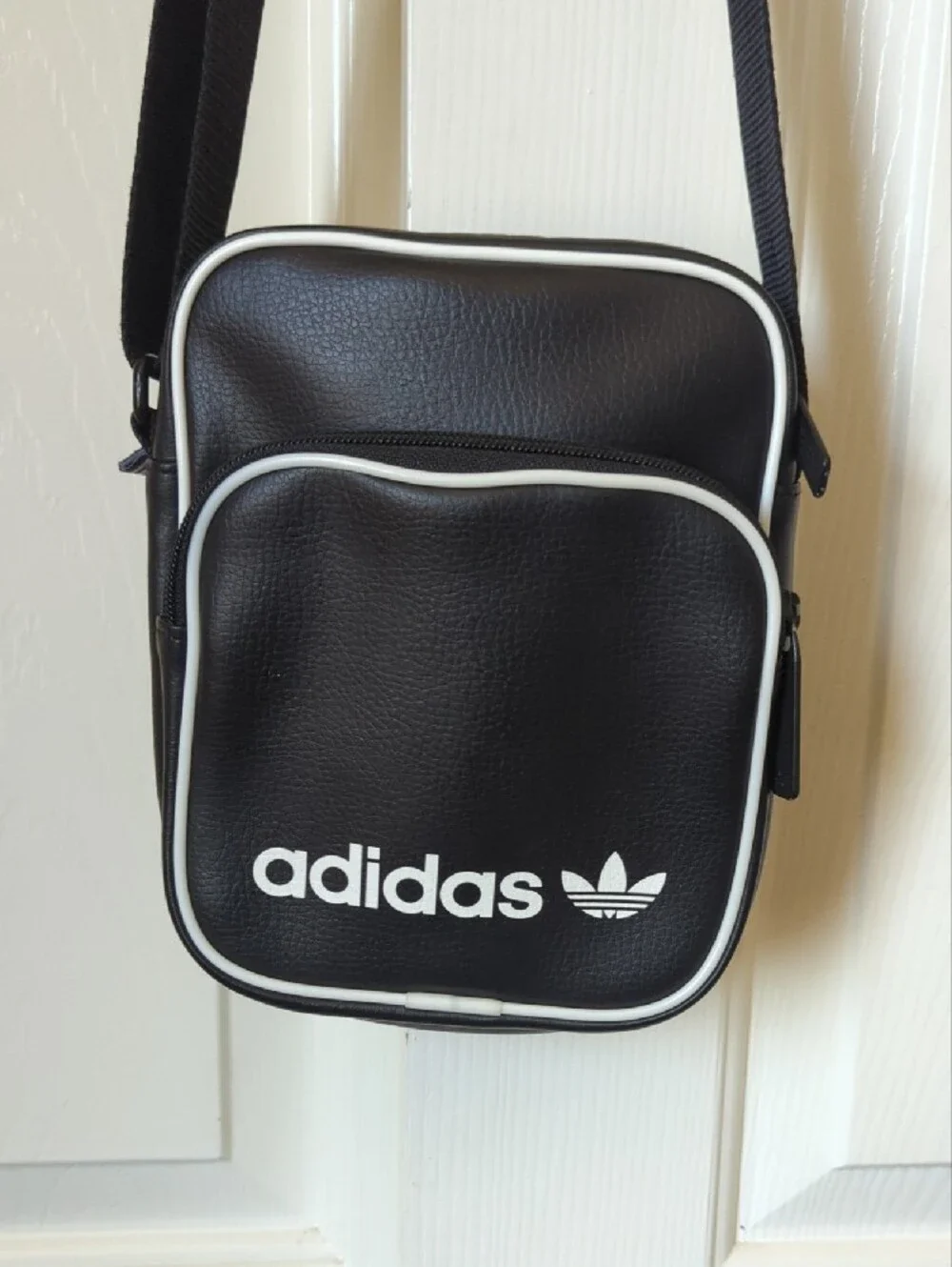 adidas Black and White Small Messenger Crossbody Bag
